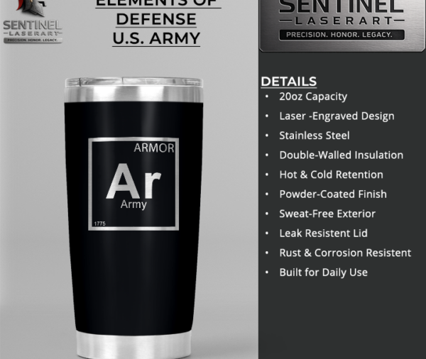 20oz Elements of Defense - America Tumbler