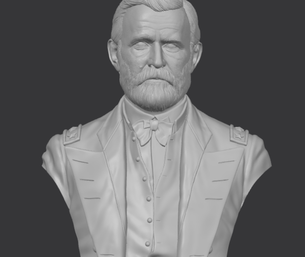 General Ulysses S Grant 3D printed commemorative bust — Union Civil War general, Appomattox, Vicksburg — military history collectible display gift