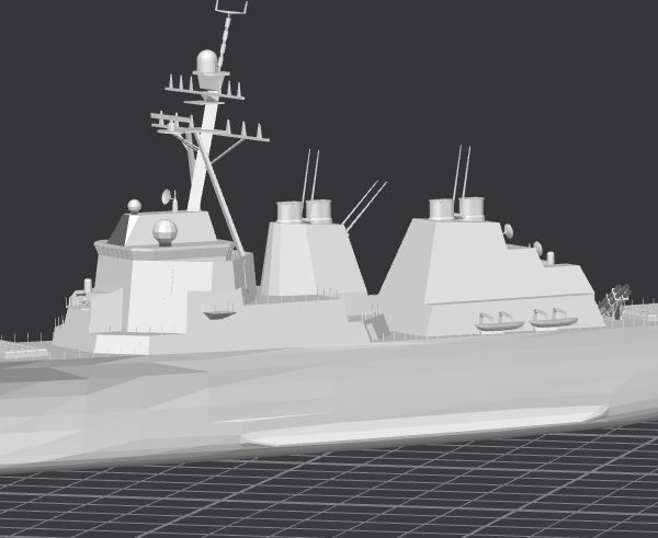 Arleigh Burke-class guided missile destroyer DDG 3D printed display replica — Aegis radar, VLS cells, Mk 45 gun — Navy veteran gift