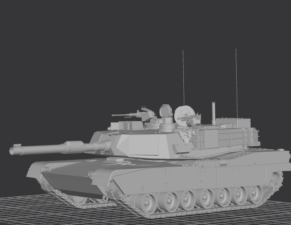 M1A2 Abrams main battle tank 3D printed display replica — 120mm main gun, reactive armor, full operational detail — Army armor veteran gift